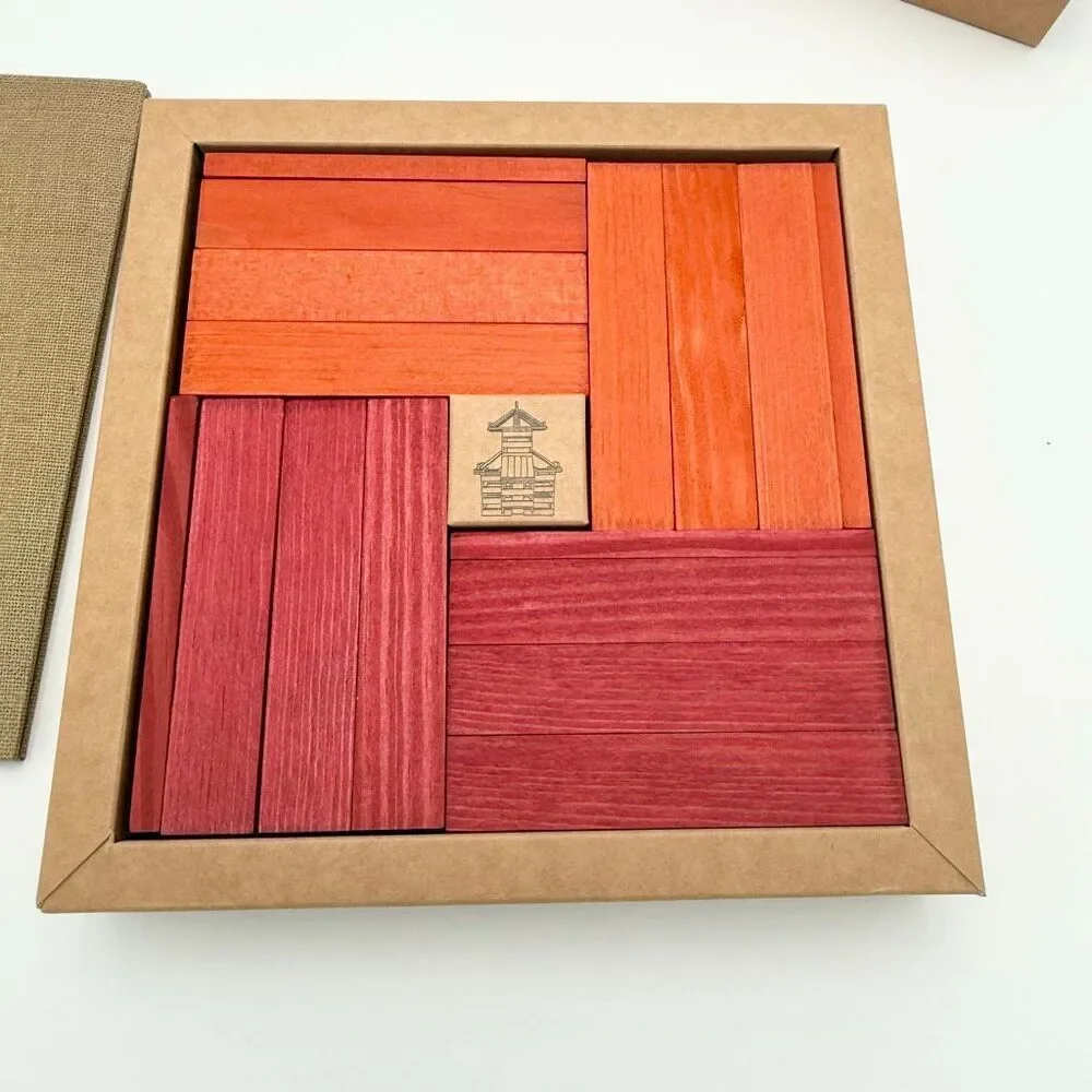 KAPLA Blocks Building Planks & Art Book - 40 Red & Orange Set New